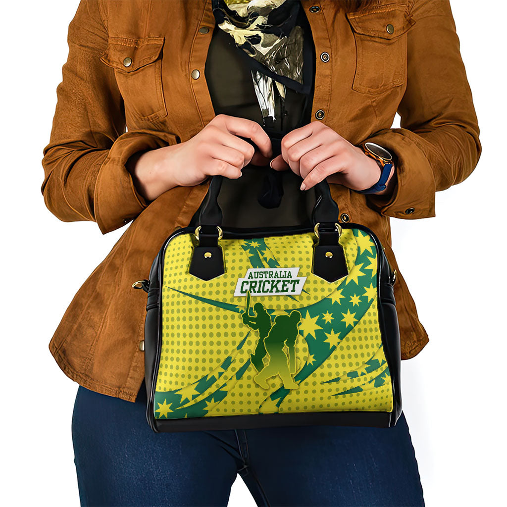 Australia Cricket Shoulder Handbag Golden Southern Cross Stars Halftone Pattern Design