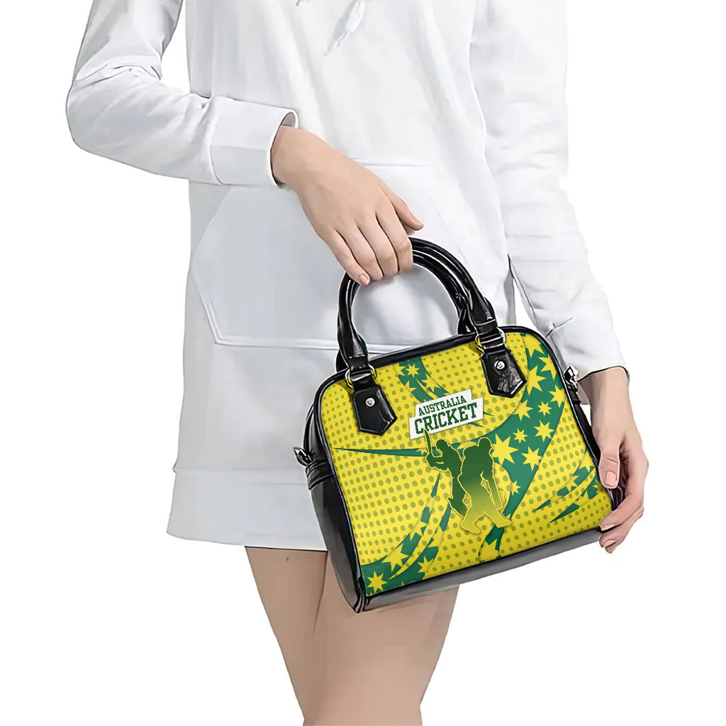 Australia Cricket Shoulder Handbag Golden Southern Cross Stars Halftone Pattern Design