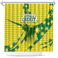 Australia Cricket Shower Curtain Golden Southern Cross Stars Halftone Pattern Design