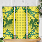 Australia Cricket Skinny Tumbler Golden Southern Cross Stars Halftone Pattern Design
