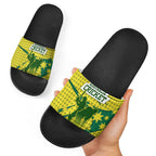 Australia Cricket Slide Sandals Golden Southern Cross Stars Halftone Pattern Design