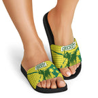 Australia Cricket Slide Sandals Golden Southern Cross Stars Halftone Pattern Design