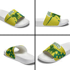 Australia Cricket Slide Sandals Golden Southern Cross Stars Halftone Pattern Design