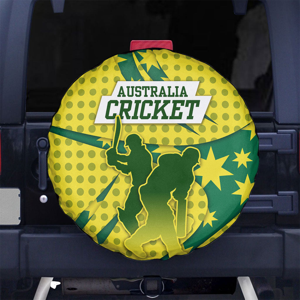 Australia Cricket Spare Tire Cover Golden Southern Cross Stars Halftone Pattern Design
