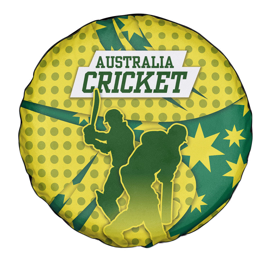 Australia Cricket Spare Tire Cover Golden Southern Cross Stars Halftone Pattern Design