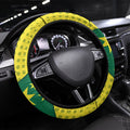 Australia Cricket Steering Wheel Cover Golden Southern Cross Stars Halftone Pattern Design