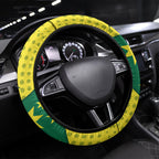 Australia Cricket Steering Wheel Cover Golden Southern Cross Stars Halftone Pattern Design