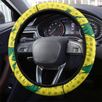 Australia Cricket Steering Wheel Cover Golden Southern Cross Stars Halftone Pattern Design