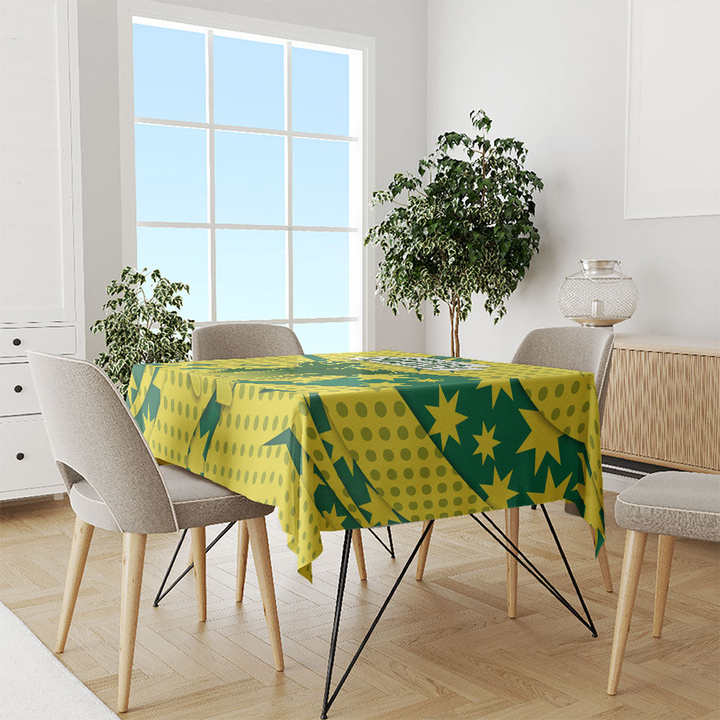 Australia Cricket Tablecloth Golden Southern Cross Stars Halftone Pattern Design