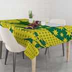 Australia Cricket Tablecloth Golden Southern Cross Stars Halftone Pattern Design