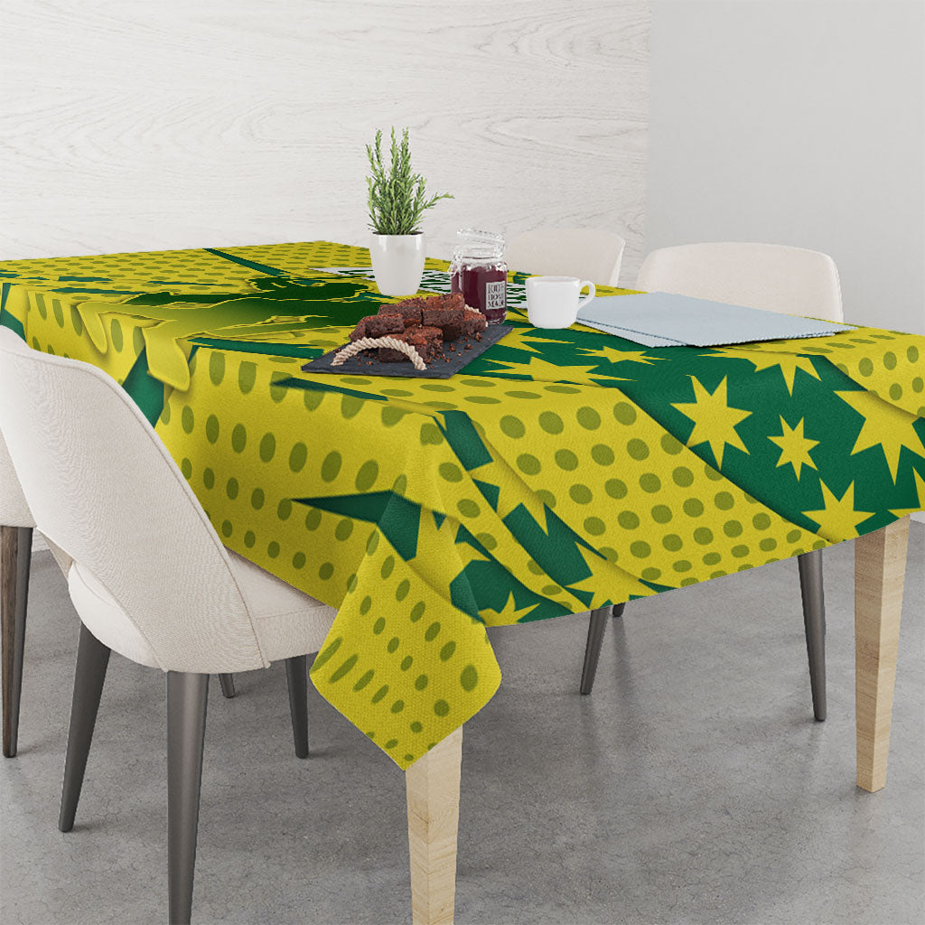 Australia Cricket Tablecloth Golden Southern Cross Stars Halftone Pattern Design
