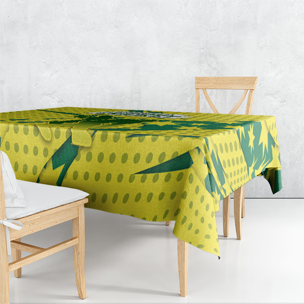 Australia Cricket Tablecloth Golden Southern Cross Stars Halftone Pattern Design