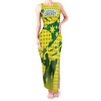Australia Cricket Tank Maxi Dress Golden Southern Cross Stars Halftone Pattern Design