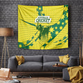 Australia Cricket Tapestry Golden Southern Cross Stars Halftone Pattern Design
