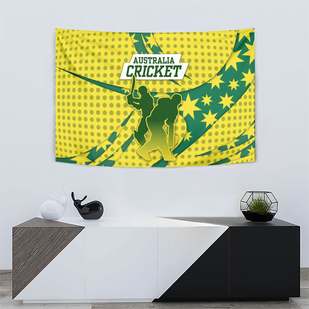 Australia Cricket Tapestry Golden Southern Cross Stars Halftone Pattern Design