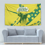Australia Cricket Tapestry Golden Southern Cross Stars Halftone Pattern Design