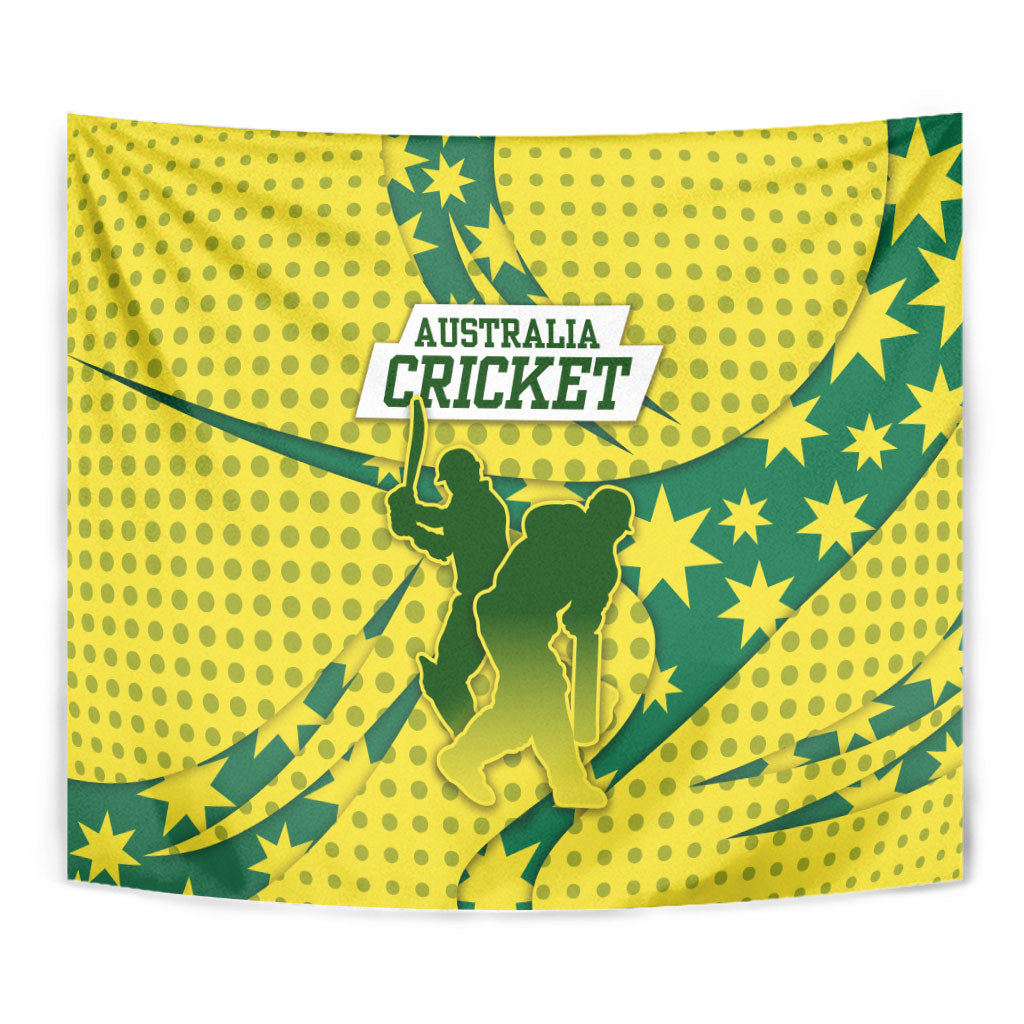 Australia Cricket Tapestry Golden Southern Cross Stars Halftone Pattern Design