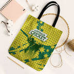 Australia Cricket Tote Bag Golden Southern Cross Stars Halftone Pattern Design