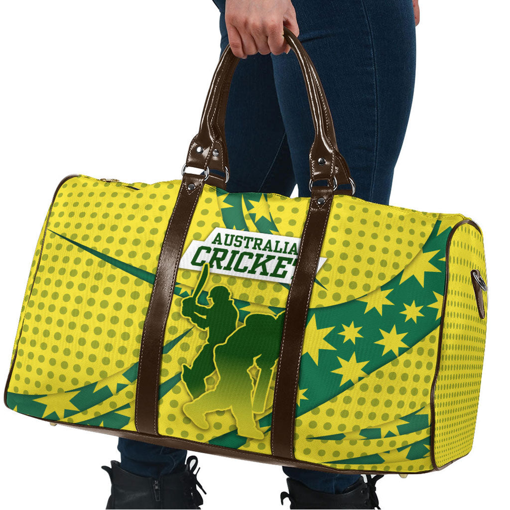Australia Cricket Travel Bag Golden Southern Cross Stars Halftone Pattern Design