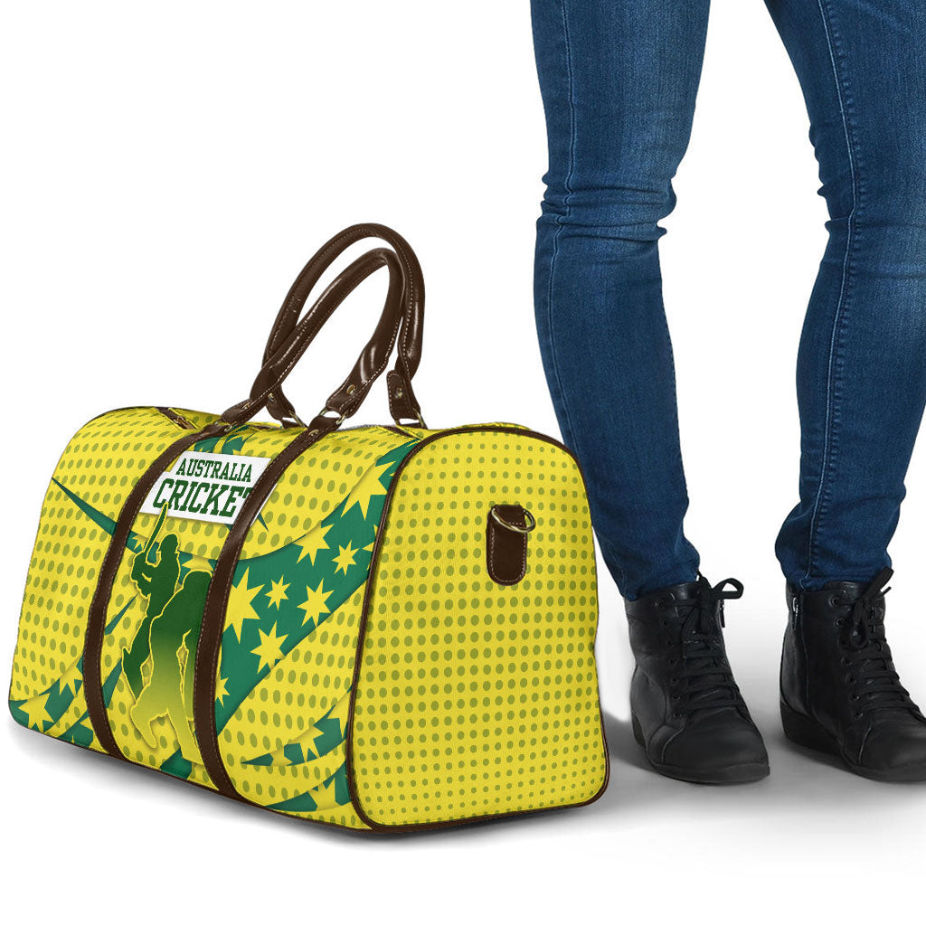 Australia Cricket Travel Bag Golden Southern Cross Stars Halftone Pattern Design