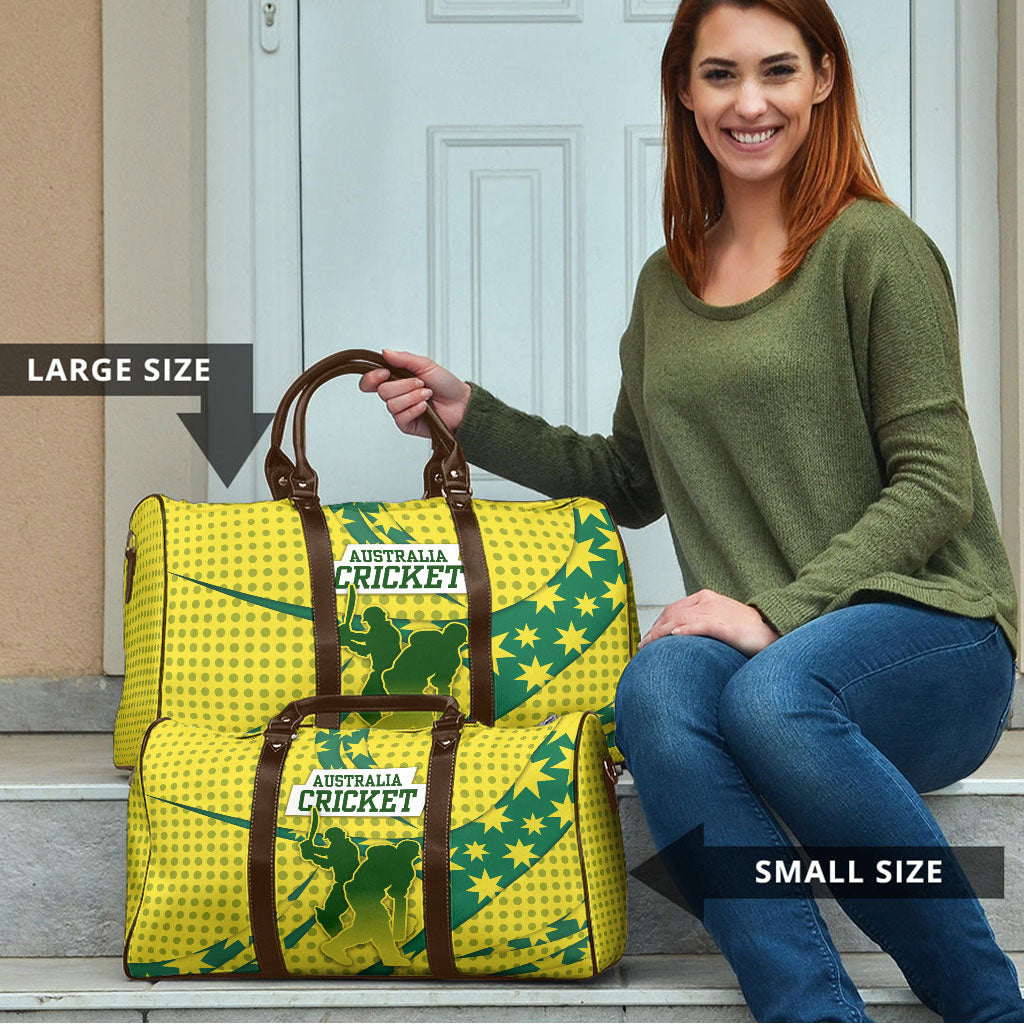 Australia Cricket Travel Bag Golden Southern Cross Stars Halftone Pattern Design