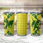 Australia Cricket Tumbler Cup Golden Southern Cross Stars Halftone Pattern Design