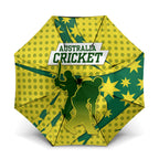 Australia Cricket Umbrella Golden Southern Cross Stars Halftone Pattern Design