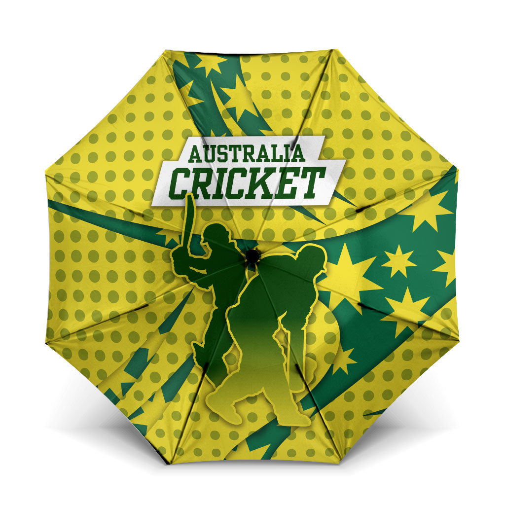 Australia Cricket Umbrella Golden Southern Cross Stars Halftone Pattern Design