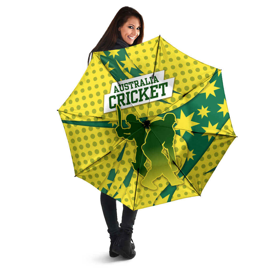 Australia Cricket Umbrella Golden Southern Cross Stars Halftone Pattern Design