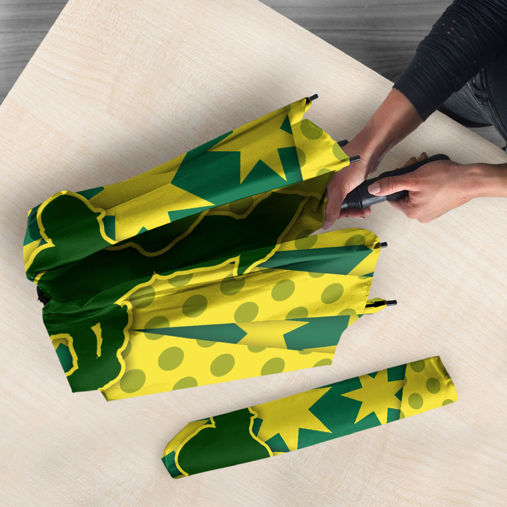 Australia Cricket Umbrella Golden Southern Cross Stars Halftone Pattern Design