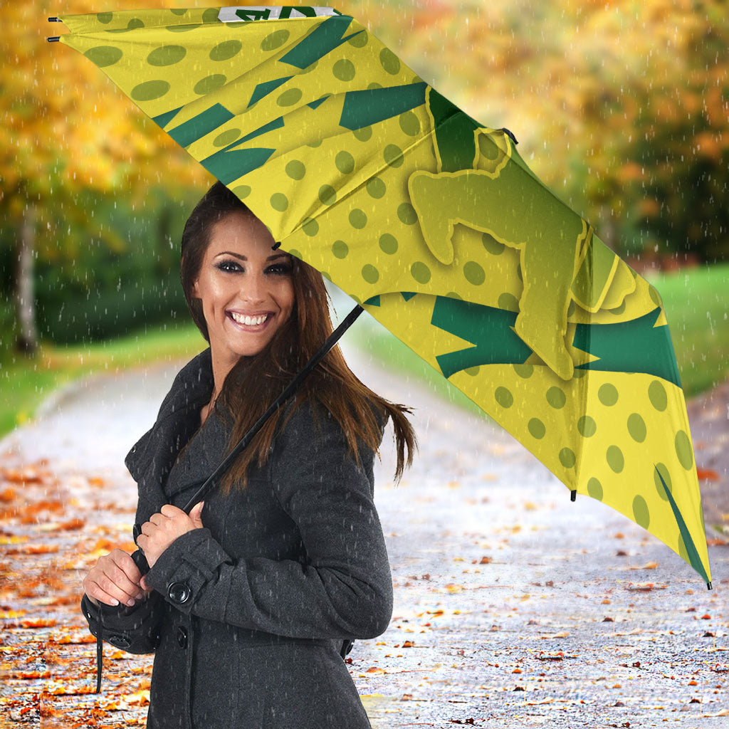 Australia Cricket Umbrella Golden Southern Cross Stars Halftone Pattern Design