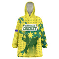Australia Cricket Wearable Blanket Hoodie Golden Southern Cross Stars Halftone Pattern Design