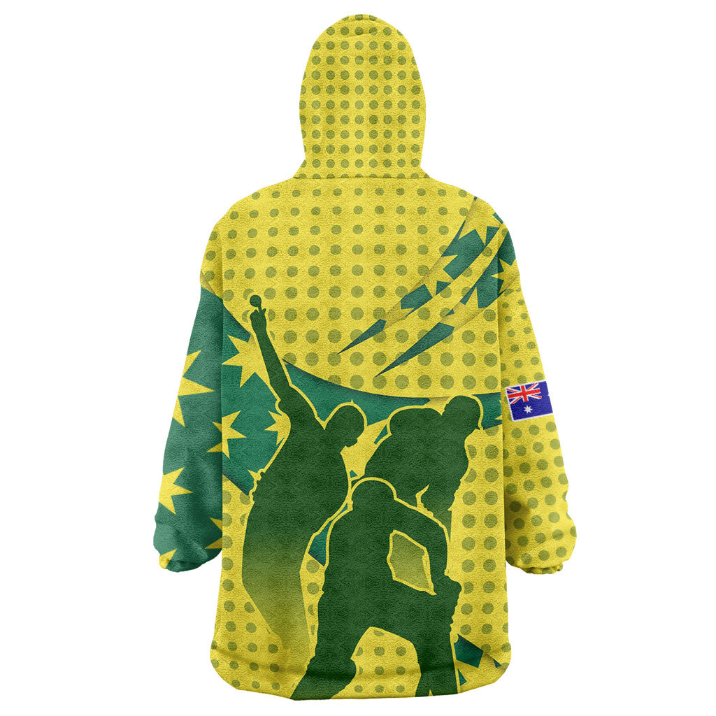 Australia Cricket Wearable Blanket Hoodie Golden Southern Cross Stars Halftone Pattern Design