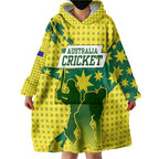 Australia Cricket Wearable Blanket Hoodie Golden Southern Cross Stars Halftone Pattern Design