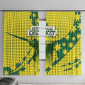 Australia Cricket Window Curtain Golden Southern Cross Stars Halftone Pattern Design