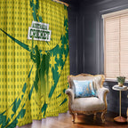 Australia Cricket Window Curtain Golden Southern Cross Stars Halftone Pattern Design