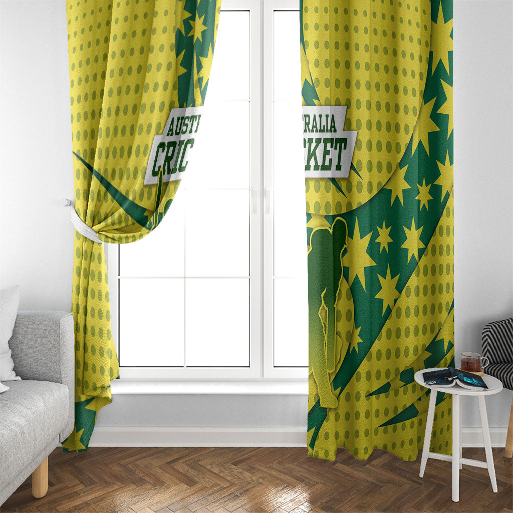 Australia Cricket Window Curtain Golden Southern Cross Stars Halftone Pattern Design
