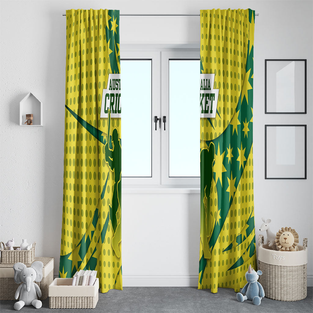 Australia Cricket Window Curtain Golden Southern Cross Stars Halftone Pattern Design