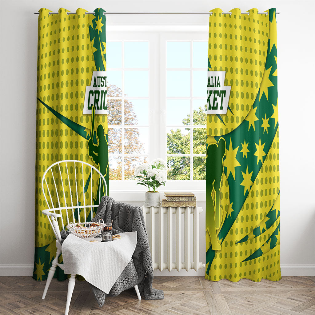 Australia Cricket Window Curtain Golden Southern Cross Stars Halftone Pattern Design