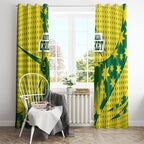 Australia Cricket Window Curtain Golden Southern Cross Stars Halftone Pattern Design