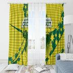 Australia Cricket Window Curtain Golden Southern Cross Stars Halftone Pattern Design