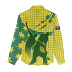Australia Cricket Women Casual Shirt Golden Southern Cross Stars Halftone Pattern Design