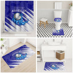 Cricket Australian Bathroom Set Blue Fire Ball Graphic With Aboriginal Dot Art Style