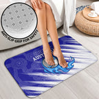 Cricket Australian Bathroom Set Blue Fire Ball Graphic With Aboriginal Dot Art Style