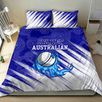 Cricket Australian Bedding Set Blue Fire Ball Graphic With Aboriginal Dot Art Style