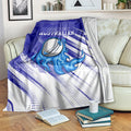 Cricket Australian Blanket Blue Fire Ball Graphic With Aboriginal Dot Art Style
