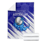 Cricket Australian Blanket Blue Fire Ball Graphic With Aboriginal Dot Art Style