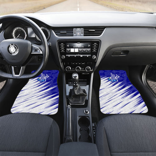 Cricket Australian Car Mats Blue Fire Ball Graphic With Aboriginal Dot Art Style