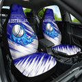 Cricket Australian Car Seat Cover Blue Fire Ball Graphic With Aboriginal Dot Art Style