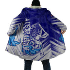 Cricket Australian Cloak Blue Fire Ball Graphic With Aboriginal Dot Art Style